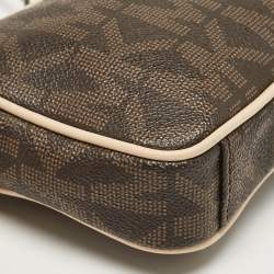 MICHAEL Michael Kors Beige/Brown Signature Coated Canvas and Leather Mini Camera Crossbody Bag