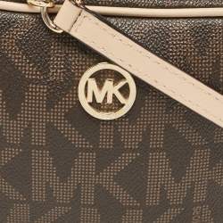 MICHAEL Michael Kors Beige/Brown Signature Coated Canvas and Leather Mini Camera Crossbody Bag