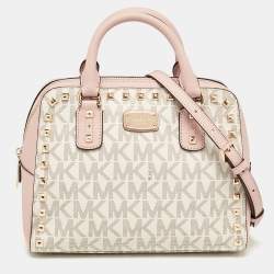 MICHAEL Michael Kors Pink Leather Small Studded Sandrine Satchel