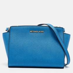 MICHAEL Michael Kors Blue Leather Small Selma Crossbody Bag