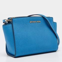 MICHAEL Michael Kors Blue Leather Small Selma Crossbody Bag