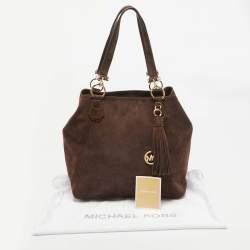 MICHAEL Michael Kors Brown Suede and Leather Shopper Tote