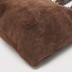 MICHAEL Michael Kors Brown Suede and Leather Shopper Tote