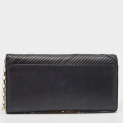 MICHAEL Michael Kors Quilted Black Leather Flap Chain Clutch