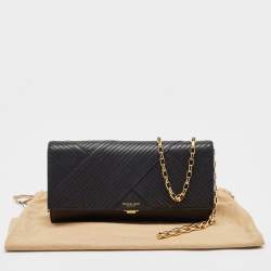 MICHAEL Michael Kors Quilted Black Leather Flap Chain Clutch