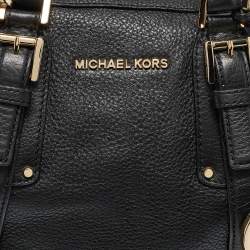 Pre Owned MICHAEL Michael Kors Black Leather Bedford Legacy Satchel