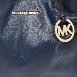 Pre Owned MICHAEL Michael Kors Navy Blue Leather Bedford Hobo