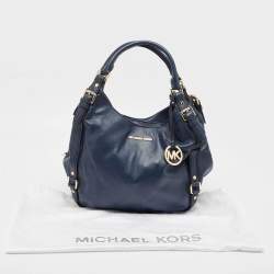 Pre Owned MICHAEL Michael Kors Navy Blue Leather Bedford Hobo