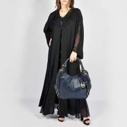 Pre Owned MICHAEL Michael Kors Navy Blue Leather Bedford Hobo