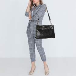 MICHAEL Michael Kors Black Python Print Leather Large East West Hamilton Tote