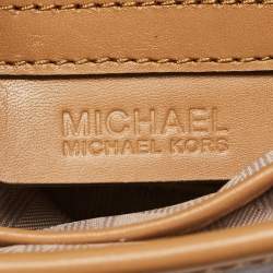 Pre Owned Michael Michael Kors Brown/Lilac Suede Saddle Shoulder Bag