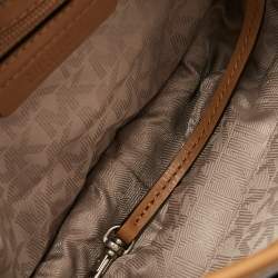 Pre Owned Michael Michael Kors Brown/Lilac Suede Saddle Shoulder Bag