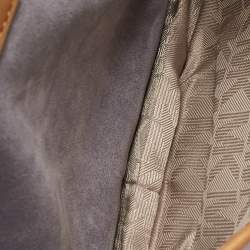 Pre Owned Michael Michael Kors Brown/Lilac Suede Saddle Shoulder Bag