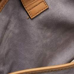 Pre Owned Michael Michael Kors Brown/Lilac Suede Saddle Shoulder Bag