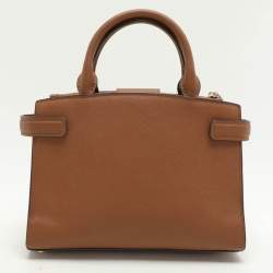 Pre Owned MICHAEL Michael Kors Brown Leather Small Karla EW Tote