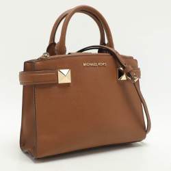 Pre Owned MICHAEL Michael Kors Brown Leather Small Karla EW Tote