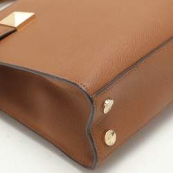 Pre Owned MICHAEL Michael Kors Brown Leather Small Karla EW Tote