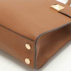 Pre Owned MICHAEL Michael Kors Brown Leather Small Karla EW Tote