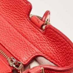 MICHAEL Michael Kors Red Soft Leather Anabelle Mid Zip Tote