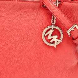 MICHAEL Michael Kors Red Soft Leather Anabelle Mid Zip Tote