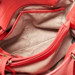 MICHAEL Michael Kors Red Soft Leather Anabelle Mid Zip Tote