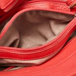 MICHAEL Michael Kors Red Soft Leather Anabelle Mid Zip Tote