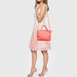 MICHAEL Michael Kors Red Soft Leather Anabelle Mid Zip Tote