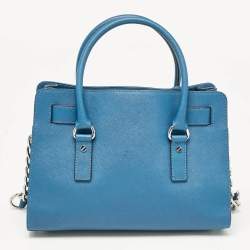 MICHAEL Michael Kors Blue Leather Medium Hamilton East West Tote