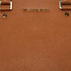 MICHAEL Michael Kors Brown Saffiano Leather Large Selma Satchel