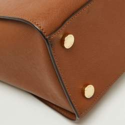 MICHAEL Michael Kors Brown Saffiano Leather Large Selma Satchel