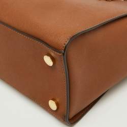 MICHAEL Michael Kors Brown Saffiano Leather Large Selma Satchel