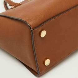 MICHAEL Michael Kors Brown Saffiano Leather Large Selma Satchel