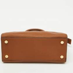 MICHAEL Michael Kors Brown Saffiano Leather Large Selma Satchel