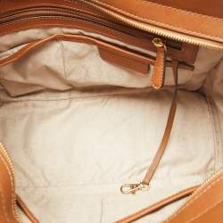 MICHAEL Michael Kors Brown Saffiano Leather Large Selma Satchel