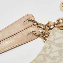 MICHAEL Michael Kors Off White/Beige Signature Coated Canvas and Leather Lillie Chain Hobo