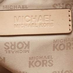 MICHAEL Michael Kors Off White/Beige Signature Coated Canvas and Leather Lillie Chain Hobo