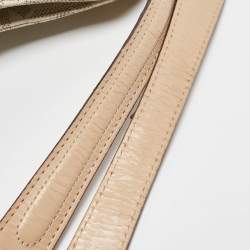MICHAEL Michael Kors Off White/Beige Signature Coated Canvas and Leather Lillie Chain Hobo