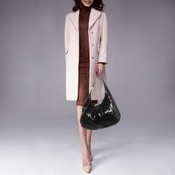 MICHAEL Michael Kors Black Python Effect Alcantara Fulton Hobo