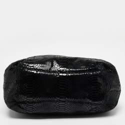MICHAEL Michael Kors Black Python Effect Alcantara Fulton Hobo