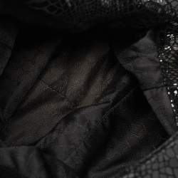 MICHAEL Michael Kors Black Python Effect Alcantara Fulton Hobo