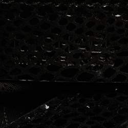 MICHAEL Michael Kors Black Python Effect Alcantara Fulton Hobo