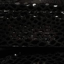 MICHAEL Michael Kors Black Python Effect Alcantara Fulton Hobo
