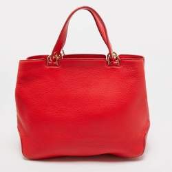MICHAEL Michael Kors Red Soft Leather Anabelle Zip Tote