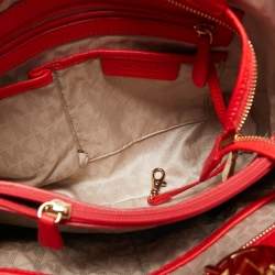 MICHAEL Michael Kors Red Soft Leather Anabelle Zip Tote