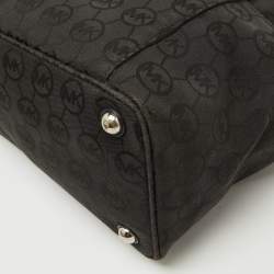 MICHAEL Michael Kors Black Signature Canvas and Leather Jet Set Tote