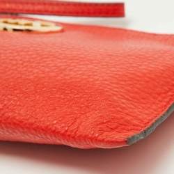 MICHAEL Michael Kors Orange Leather Wristlet Clutch