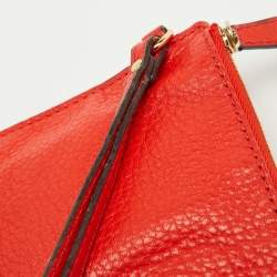 MICHAEL Michael Kors Orange Leather Wristlet Clutch
