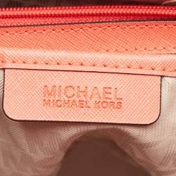 MICHAEL Michael Kors Red Saffiano Leather Large Top Zip Jet Set Tote