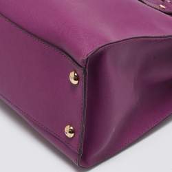 Pre Owned حقيبة يد مايكل مايكل كورس هاميلتون نورث ساوث كبيرة جلد أرجواني