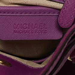 Pre Owned حقيبة يد مايكل مايكل كورس هاميلتون نورث ساوث كبيرة جلد أرجواني